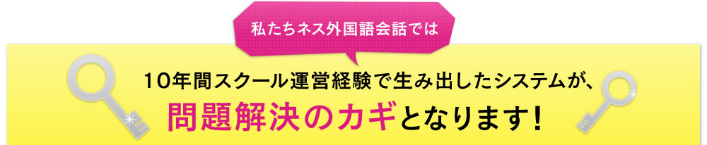 このような原因を解決するために10年間スクール運営経験で生み出したシステムが、問題解決のカギとなります!