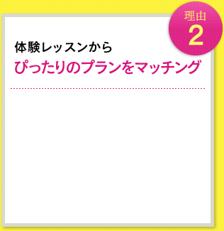 理由2 体験レッスンからぴったりの講師をマッチング
